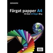 Färgat papper A4 80g sorterat 50/fp